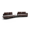 Caracole *overlap Left Bumper Sectional In Brown Polyester Blend