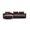 Caracole *overlap Left Chaise Sec In Brown Polyester Blend