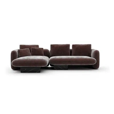 Caracole *overlap Left Chaise Sec In Brown Polyester Blend