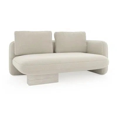 Caracole Overlap Raf Loveseat Ecru In White