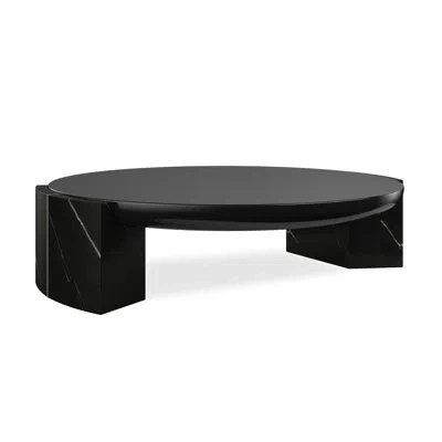 Caracole Overlap Round Cocktail Table Dark In Black