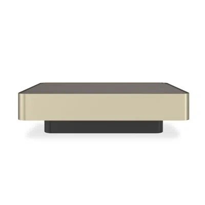 Caracole Periphery & Radius Glass Top Single Coffee Table In Gold