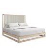 Caracole Pinstripe Slatted King Bed, Light In Almond Milk
