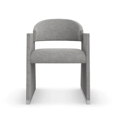 Caracole Polish Off Arm Chair In Gray;polished Silver