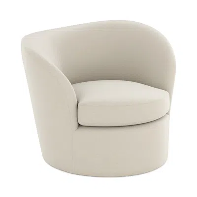 Caracole Quasi Left Arm Facing Swivel Chair In White