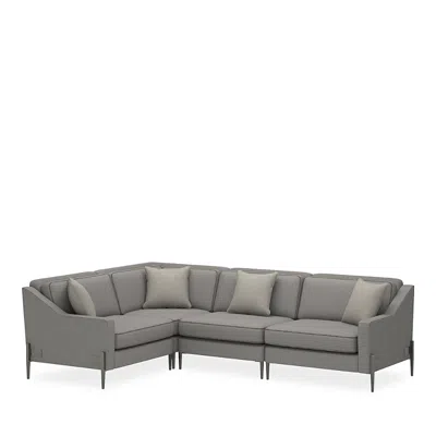 Caracole Remix 4 Piece Sectional In Smoke/khaki
