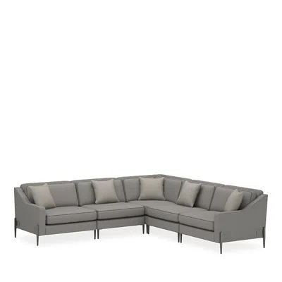 Caracole Remix 5 Piece Sectional In Smoke/khaki