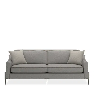 Caracole Remix Sofa, 85 In Smoked Stainless/khaki Tweed