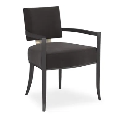 Caracole Reserved Seating Arm Chair - Black In Black/seal Skin