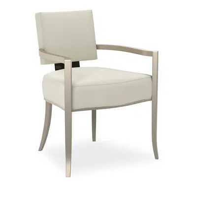 Caracole Reserved Seating Arm Chair - Cream In Cream/soft Silver