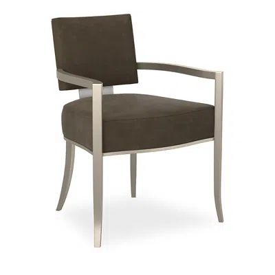 Caracole Reserved Seating Arm Chair - Dark Brown In Dark Brown/soft Silver