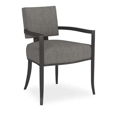 Caracole Reserved Seating Arm Chair - Dark Gray In Dark Gray/seal Skin