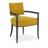 Caracole Reserved Seating Arm Chair - Yellow In Yellow/seal Skin
