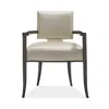 Caracole Stanley Dining Arm Chair In Gold/seal Skin