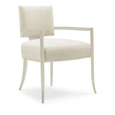 Caracole Reserved Seating Arm Chair- Ivory In Ivory/soft Silver