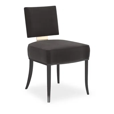 Caracole Reserved Seating Side Chair - Black In Black/seal Skin