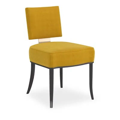 Caracole Reserved Seating Side Chair - Yellow In Yellow/seal Skin