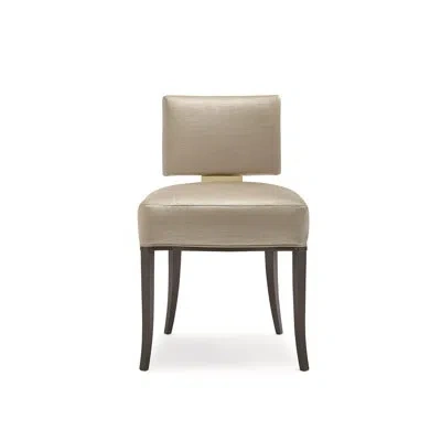 Caracole Reserved Seating Upholstered Dining Chair In Light Yellow,bronze,gold