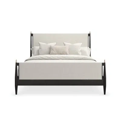 Caracole Rhythm Bed In Ivory,black Stained Ash,lucent Bronze