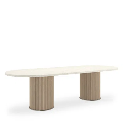 Caracole Rhythm Oval Stone Dining Table In Neutral