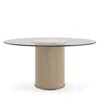 Caracole Rhythm Round Glass Top Dining Table In Brown