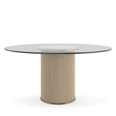 Caracole Rhythm Round Glass Top Dining Table In Neutral