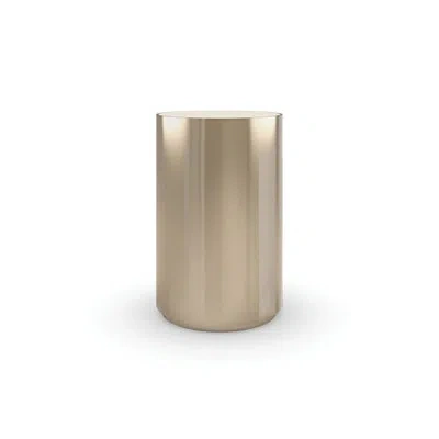 Caracole Round About Pedestal End Table In Gold