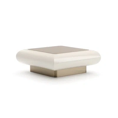 Caracole Seta Cocktail Table In Antique Bronze;cream