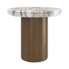 Caracole Seychelles Accent Side Table In Walnut/marble