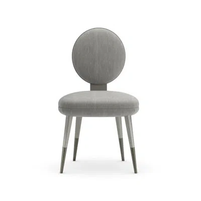Caracole Side Chair Dining Chair In Polyester Gray,gray