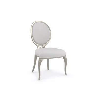 Caracole Side Chair In Gray In Silver