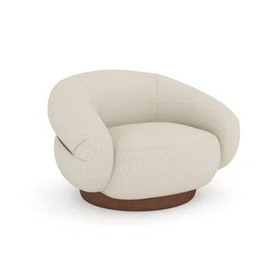 Caracole Smoosh Cal117 Compliant 38'' Wide Swivel Curved In Cream Polyester Blend