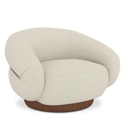Caracole Smoosh Swivel Chair In White
