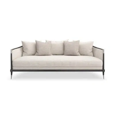 Caracole Splash Of Flash Sofa In Silver;ivory