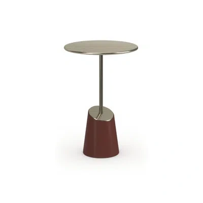 Caracole Stainless Steel Top End Table In Gold