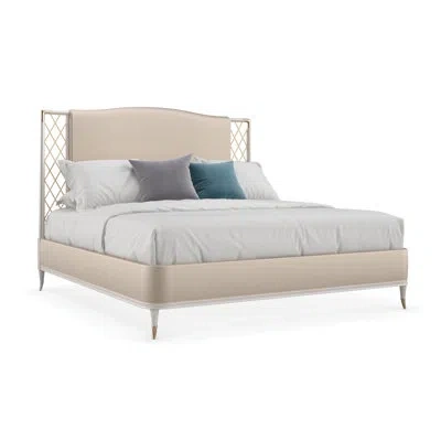 Caracole Star Of The Night Upholstered Platform Bed In Beige