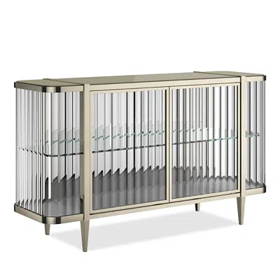 Caracole Stop And Stare Buffet Table In Whisper Of Gold