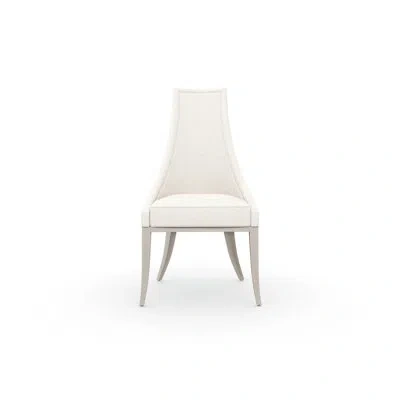 Caracole Tall Order Upholstered Dining Chair In Silver