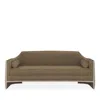 Caracole The Cat's Meow Sofa In Soft Silver Paint/caramel