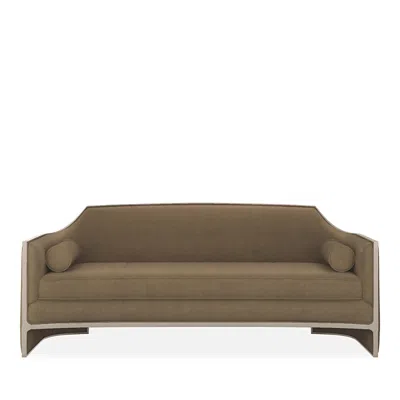 Caracole The Cat's Meow Sofa In Soft Silver Paint/caramel