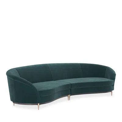 Caracole Three's Company 2 Piece Sectional In Black/peacock