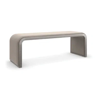Caracole Traverse Upholstered Bench In Silver