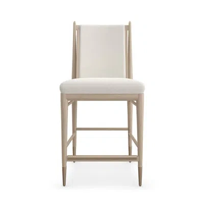 Caracole Unity Light Counter Stool In Sun Drenched Oak,lucent Bronze Metallic