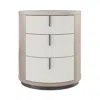 Caracole Wandering Three Drawer Oval Nightstand In Moonstone