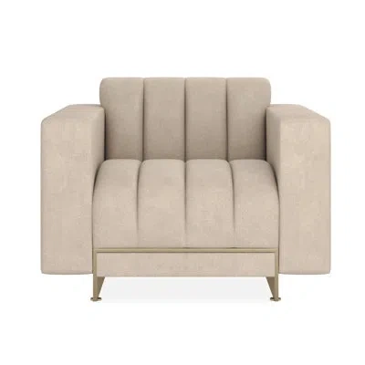 Caracole Well Balanced 38.75'' Wide Tufted Down Cushion Armchair In Beige