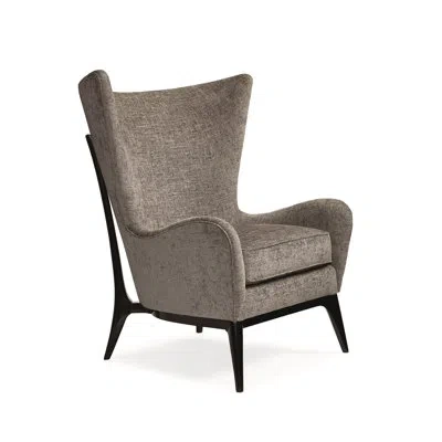 Caracole What's New Pussycat? Wingback Chair In Gray