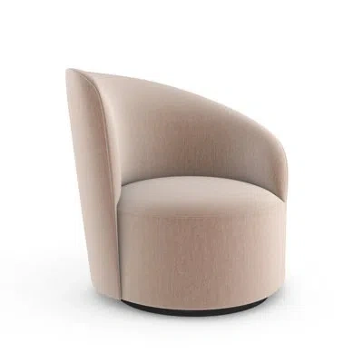 Caracole Whorl Cal117 Compliant 31'' Wide Swivel Barrel Chair In Tan