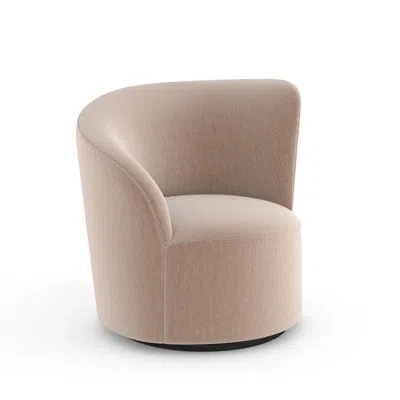Caracole Whorl Cal117 Compliant 31'' Wide Swivel Barrel Chair In Tan