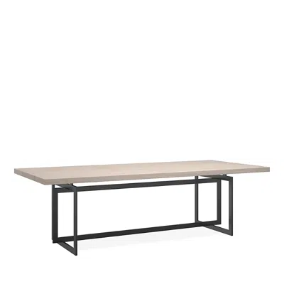 Caracole Wish You Were Dining Table - Deep Bronze/creme Travertine