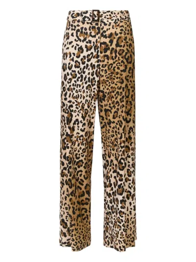 Caractere Animal-print Straight-leg Trousers